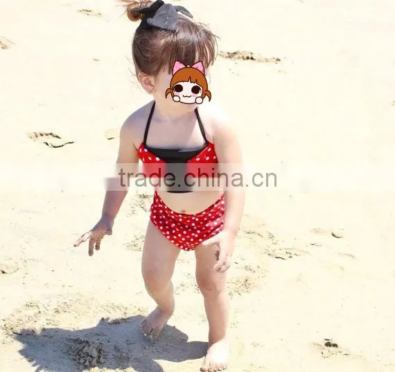 Beautiful Girl Bikini Images Stripe Underwear With Big Bowknot photo-3