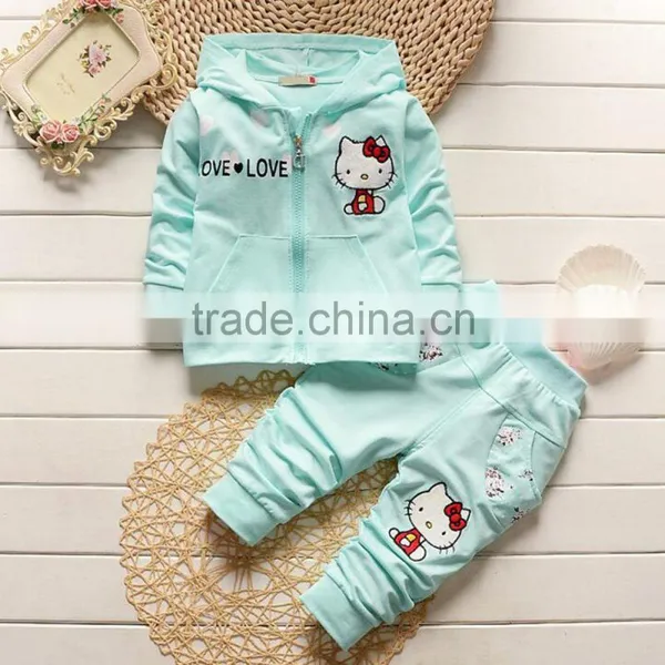 Girls Fall With Cap Set New Female Baby Cotton Long Sleeved Casual Children's Clothing Two Sets photo-3
