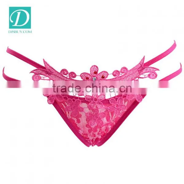 Women Sexy Panties Lace Briefs Girl Lingeries Thongs G-string Flower Panties photo-4
