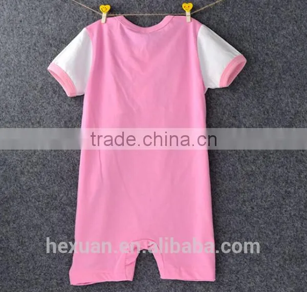Newborn Girl 100% Pure Cotton Romper Short Sleeve Baby Jumpsuit photo-3