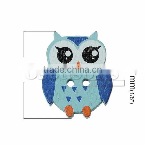 Lowest Price Scrapbooking Owl Halloween 2 Holes At Random Wood Painting Sewing Buttons photo-2