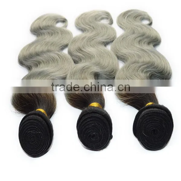 Halo Hair Extensions,Ombre Weave 1B Silver Grey Human Hair,Dumei Hair photo-3
