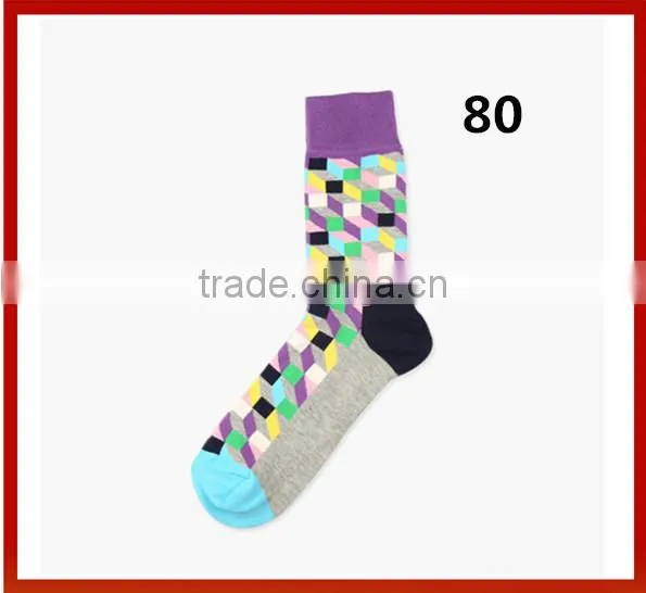 Colorful Compression Man Custom Happy Socks Cotton Tube Sock Factoy photo-2
