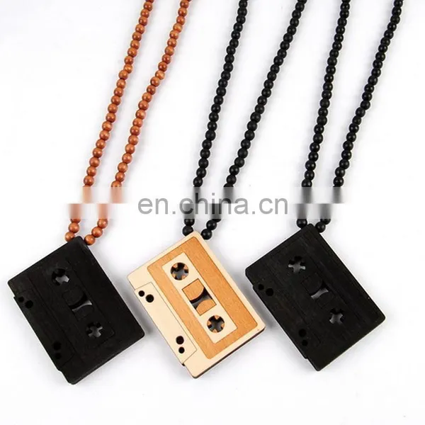Big Size Hip Hop Customized Good Wood Cassette Tape Earring photo-5