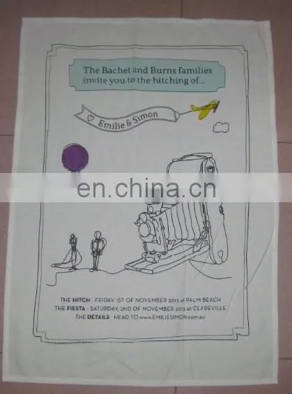 Vintage Wine Promotion Printing Stripes Cotton Tea Towel for Wholesale photo-6