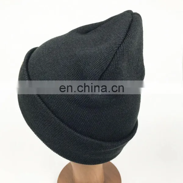 Hot Sale 100% Acrylic Custom Knitted Cuff Beanies With 3D Logo Embroidery photo-2