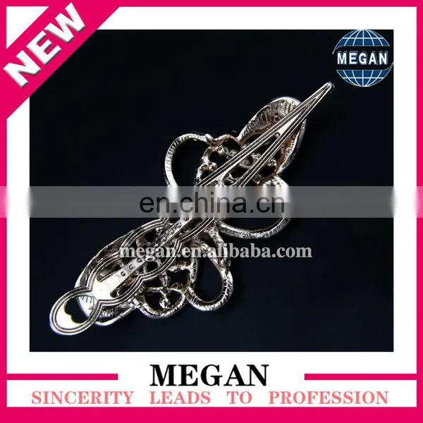 Cheap Silver Plated Bowknot Shape Rhinestone Hair Clips Ornament for Girls photo-2
