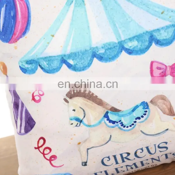 Sofa Decorative Dreamworld Carton Horse Colorful Double Sided Throw Pillow/cushion Cover photo-2