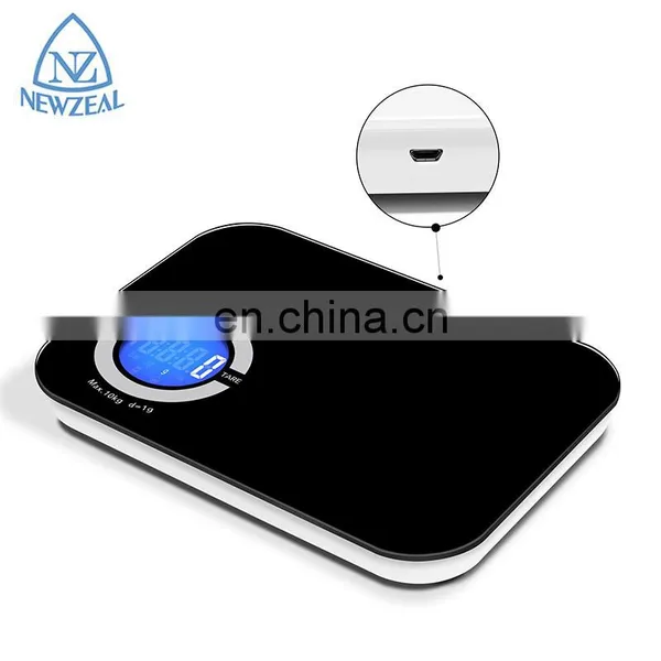 Hot Selling USB Rechargeable Glass Printing Logo Design Digital Household LCD 5kg Kitchen Scale photo-3