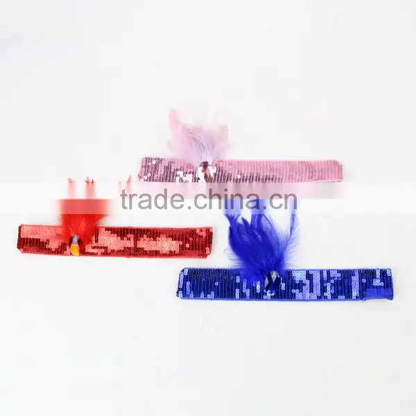 Wholesale Cheap Flapper Sequin Hairband With Feather Hair Headband For Dancing/Halloween photo-6