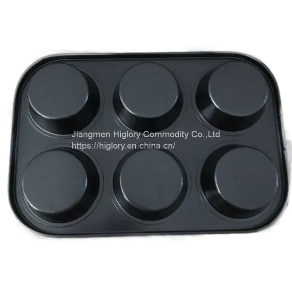 Carbon Steel Oven Bakeware Non Stick 6 Cup Round Cake Mould Cupcake Tin Muffin Mold Tray Baking Pan photo-2
