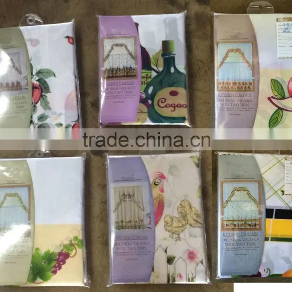 HOT SELLING FASHION STYLE CHEAP PRICE FACTROY MICROFIBER PRINTING KITCHEN CURTAIN SET photo-6