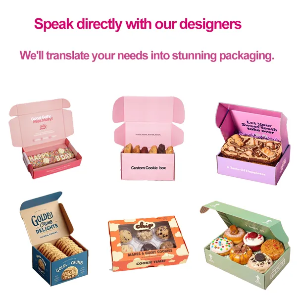 Custom Print Logo Eco Bakery Bake Shop Food Grade Cake Bread Pastry Macarons Cookies Packaging Fold Cardboard Mochi Donut Box photo-3