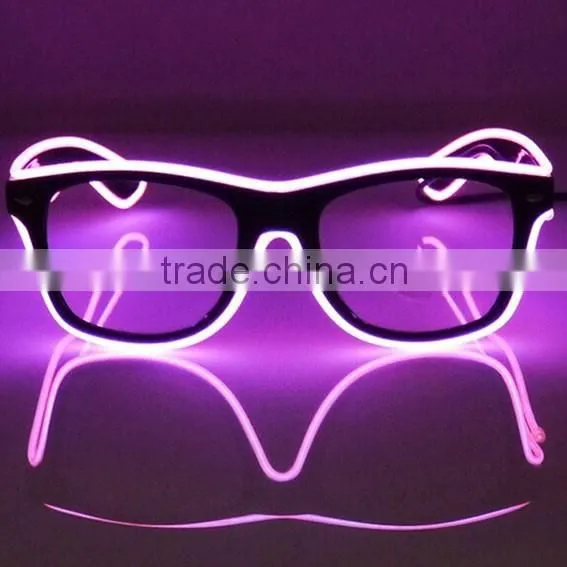 EL Flashing Glasses (Black frames with Clear lenses) for Parties