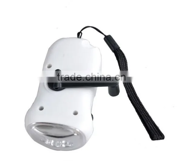 Hand Crank Emergency Dynamo Solar 3 LED Hand Rechargeable Flashlight photo-3