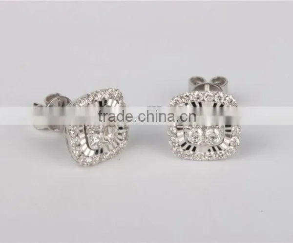 Bright Zircon Stone Silver Earring Plug Earring Tunnel photo-4