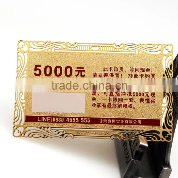 Custom Engraving Brass Metal Visit Card