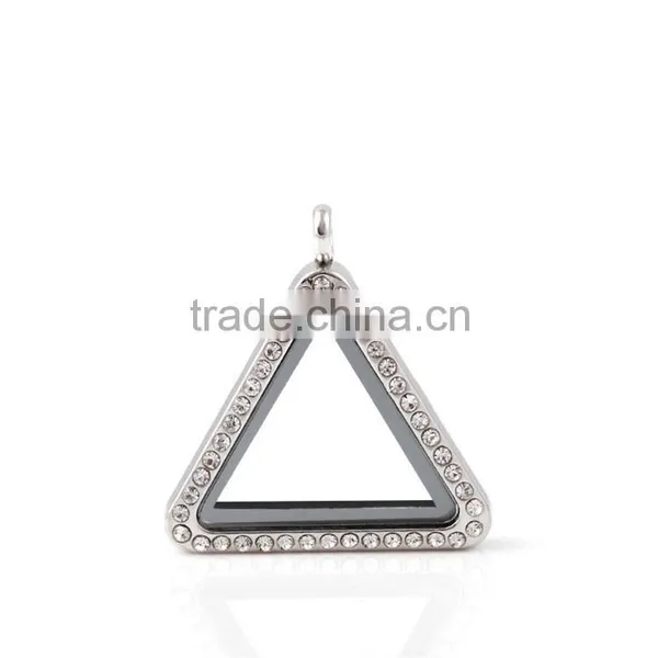 High Grade Alloy Living Floating Glass Magnetic Triangle Locket Pendant Wholesale China photo-2
