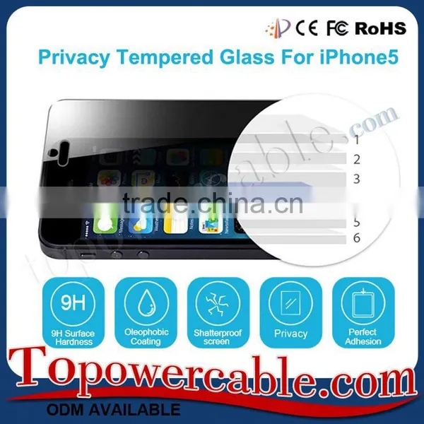 China Supplier Privacy Tempered Glass Cell Phone Touch Screen Guard Protector For IPhone 5 photo-3