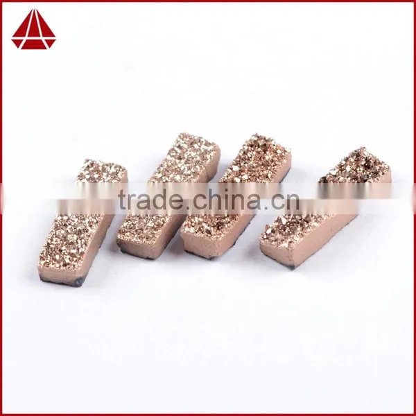 Small Grain Rectangle Flat Agate Druzy Bar Cabochon Semi-precious Gemstone for Jewelry photo-4