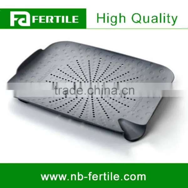 WFZ123573 White Color Wash Vegetable Prepare Kitchen Utensil Sink Station Flat Colander Food Strainer photo-3