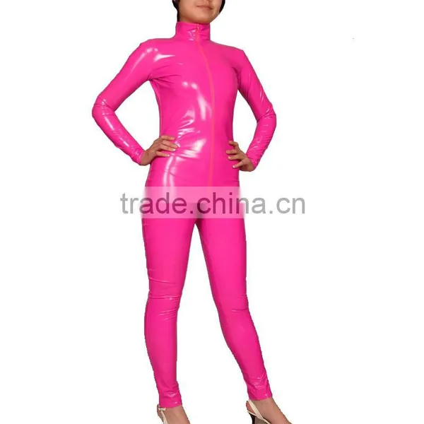 Coated Unisex Sexy Skin Punk Romper Full Bodysuit Catsuit Jumpsuits Clubwear Stripper Cosplay Halloween Zipper Multicolor photo-2