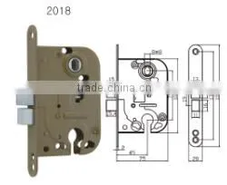 Europe Cylinder Hole Mortise Lock Body