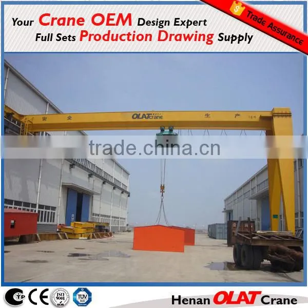 CE GOST Approved Indoor Used Single Beam Semi Gantry Crane 5 Ton With One Leg
