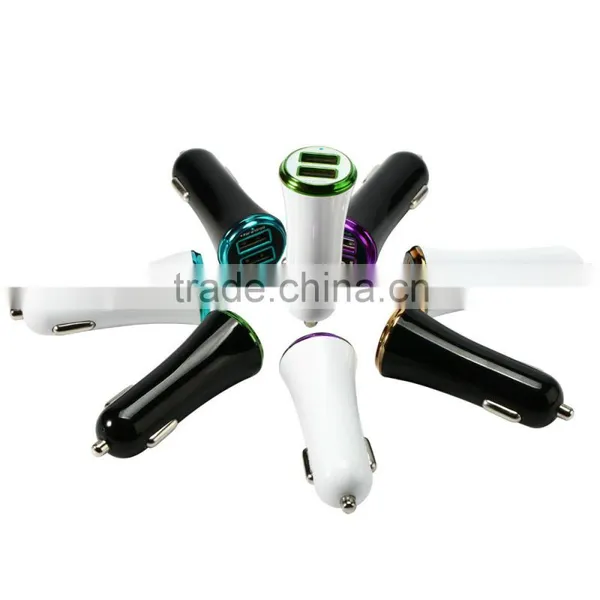 New Design Coloured Usb Car Charger Dual Car Charger Phone photo-2