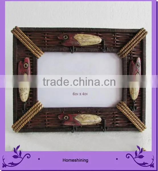 Fishhook decorated photo Frame