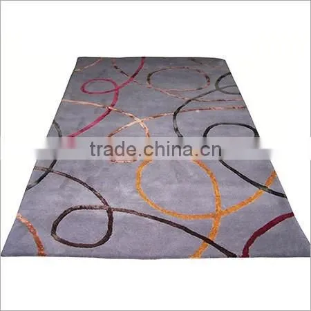 Manufactured Hand Tufted Cut Pile Textured Wool and Viscose Carpet photo-3
