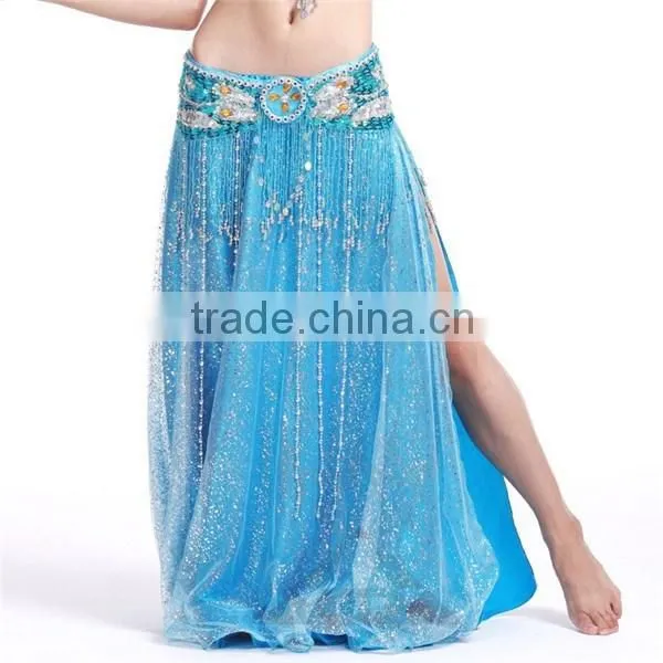 Wholesale New Hot Mesh With Sequins Belly Dance Skirt for Ladies(QZ005) photo-2