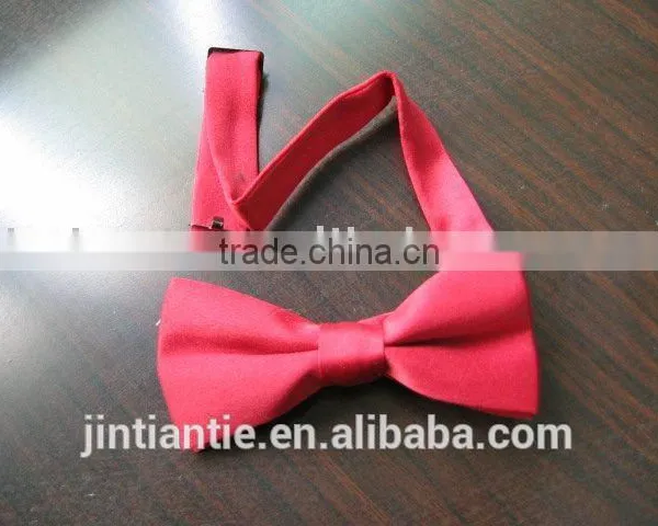 2016 Hot Sale Solid Red Hand Made Polyester Mens Bow Tie photo-2
