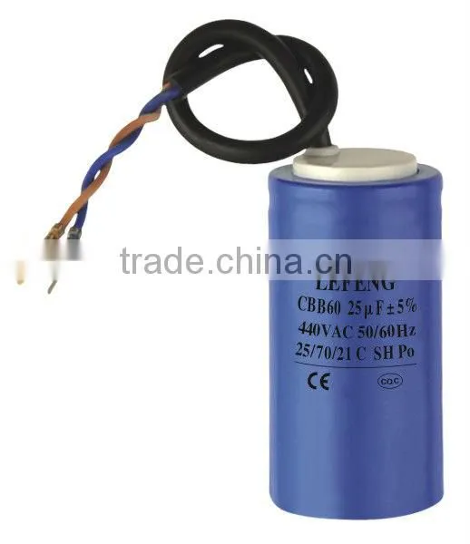 White Plastic & Aluminum Shell LEFENG Brand Cbb60 Cbb65 Cbb61 Cd60 Series Capacitor 5-120uf 250-500vac