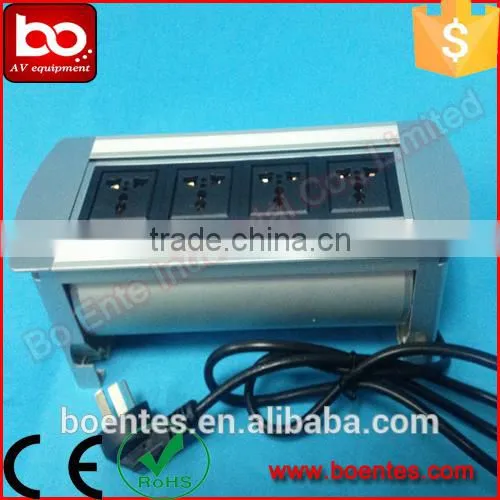 Manual Flip Up Desktop Socket With 4 Power Plug for Conference Table photo-2