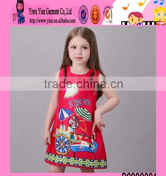 2016 New Designs Embroidered Fashion Kids Girls Dresses Princess Flower Baby Kids Party Dresses Wholesale photo-3