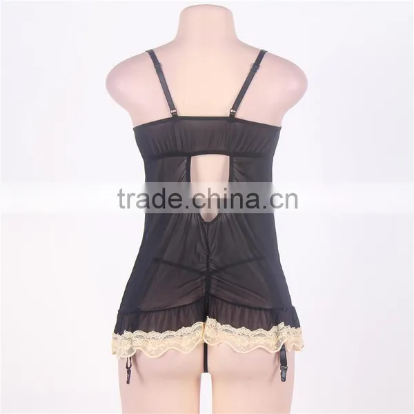 Best Selling Sheer Stretch Satin Girls Sexy Nightwear Erotic Girls Sexy Lingerie photo-6