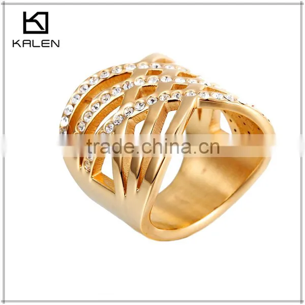 24k Gold Plated Ladies Finger Diamond Ring Design for Couples photo-3
