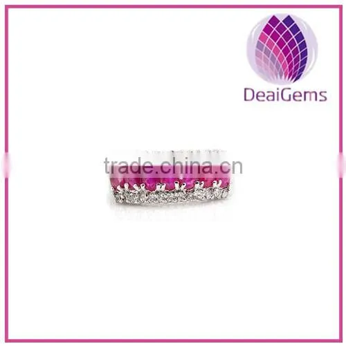 925 Sterling Silver and Ruby Jewelry Ring for Wedding Party Women photo-2
