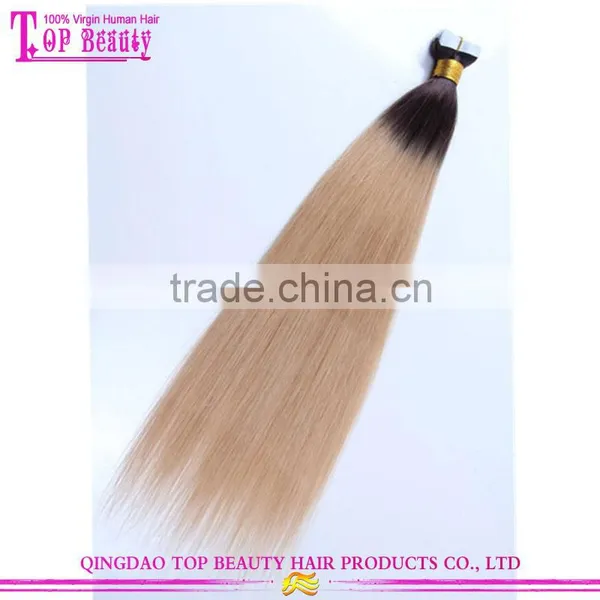 2016 Factory Hot Selling Ombre Two Colors Remy Tape Remy Human Hair Extension photo-6