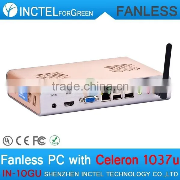 Mini pc With Intel Celeron 1037U Fanless Mini PC Alluminum Directx11 1G RAM 80G HDD Mini PC 12v photo-3