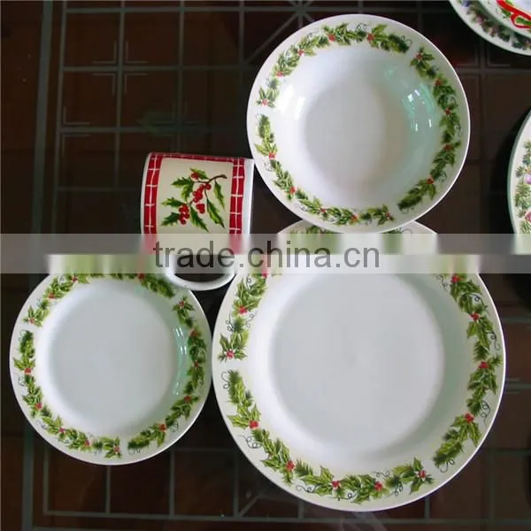 Ceramic Material and FDA,CIQ,CE / EU,SGS Certification 16pcs Glazed Ceramic Dinnerware photo-3