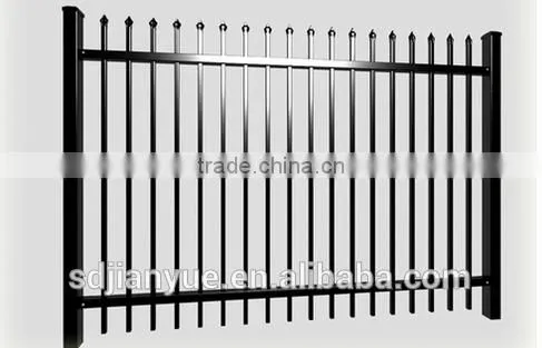 black galvanized steel fence