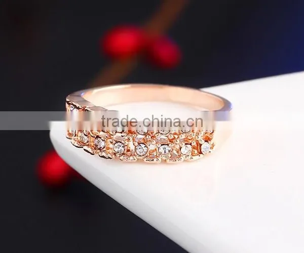 Free Shipping Silver Plated Clear Crystal 1gram Gold Rings 2016 photo-4