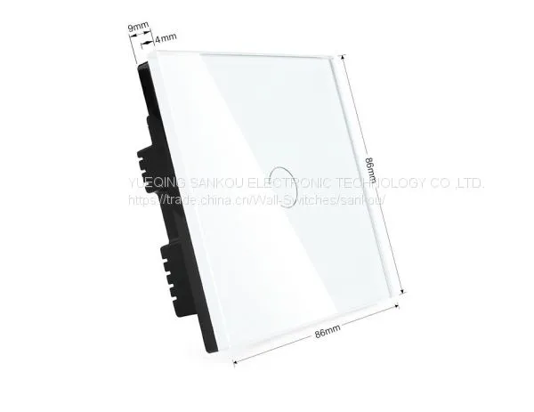 UK Standard RF 433.92MHz315MHz 1gang1way Touch Switch With Remote Controller photo-3