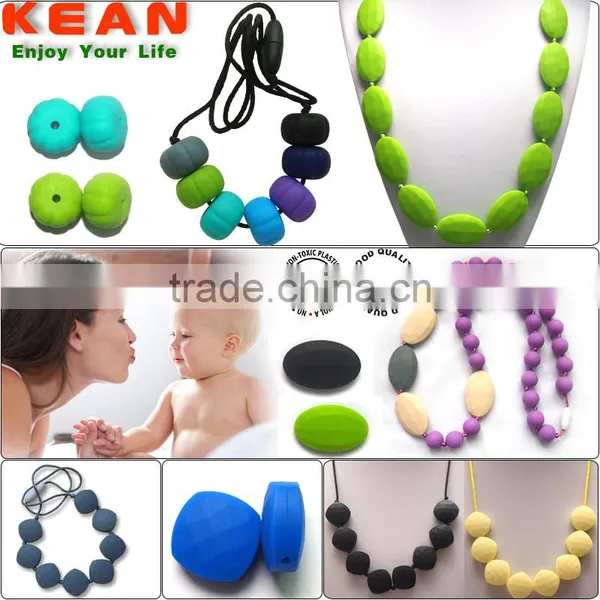 Salmon Orange Chew Silicone Teething Necklaces Have a Breakaway Clasp Make by Food Grade Silicone photo-3