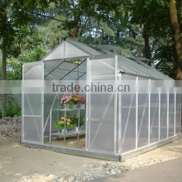 Latest 6mm Polycarbonate Sheet Aluminium Greenhouse HX66125-5