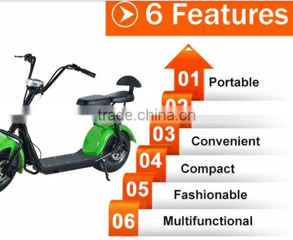 Leadway Citycoco Harley 800W Fat Tire Halley Electric Used Scooter Wheel (L16-10a) photo-3