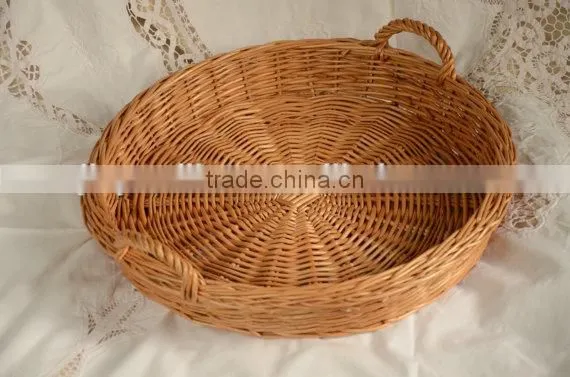 Round Tray, Round Basket Tray, Round Wicker Tray, Handled Basket Tray, photo-2