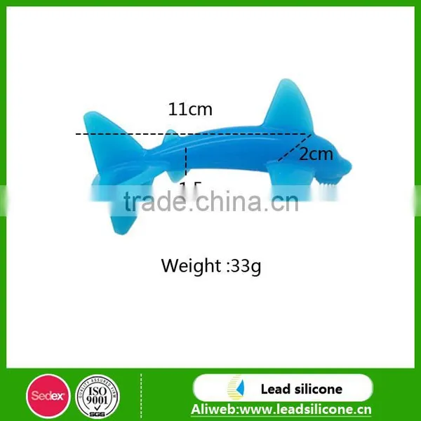Food-grade Silicone Baby Teether/The Shark Shape Silicone Baby Teether photo-3
